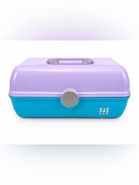 Vintage 90s Caboodles Model 5626 Makeup Organizer Case Mirror Purple Teal USA